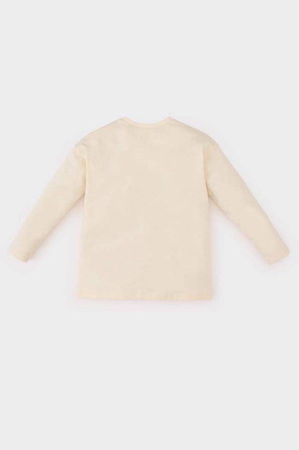 Girls' Floral Long Sleeve T-Shirt with Crew Neck