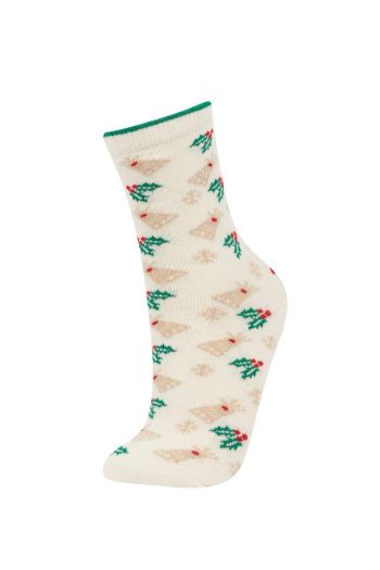 Girls' Christmas Themed 2-Pack Cotton Long Socks