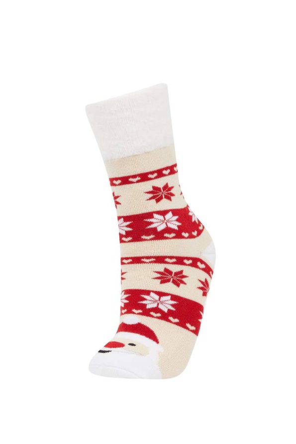 Girls' Christmas Themed Cotton Long Socks Set