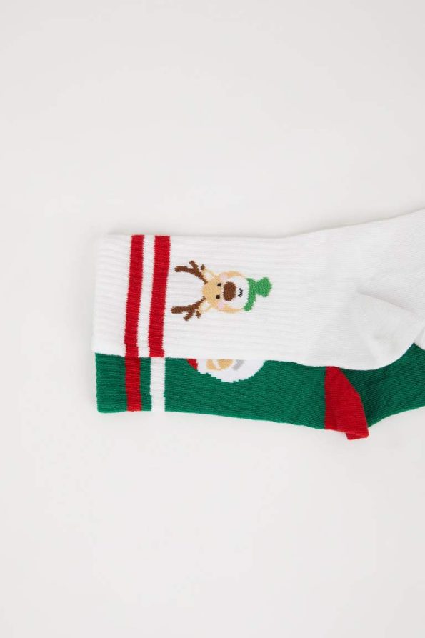 Girls' Christmas-Themed 2-Pack Cotton Long Socks