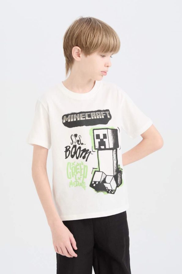 Boys' Minecraft Crew Neck Short Sleeve T-Shirt