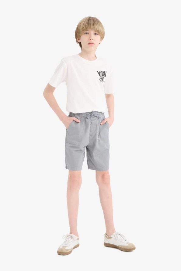 Boys' Elastic Waist Pocket Gabardine Shorts