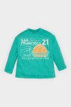 Boys' Long Sleeve Crew Neck Sports Printed T-Shirt