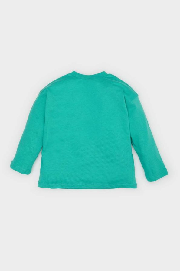 Boys' Long Sleeve Crew Neck Sports Printed T-Shirt