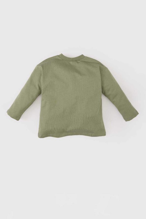 Boys' Long Sleeve Lion Print Crew Neck T-Shirt