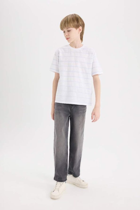 Boys' Striped Short Sleeve Crew Neck T-Shirt