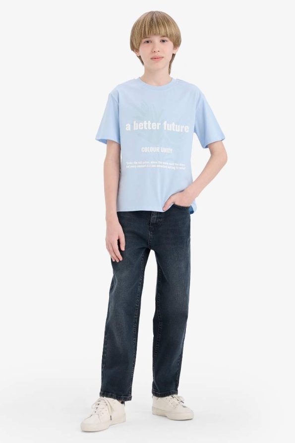 Boys' Printed Crew Neck Short Sleeve T-Shirt
