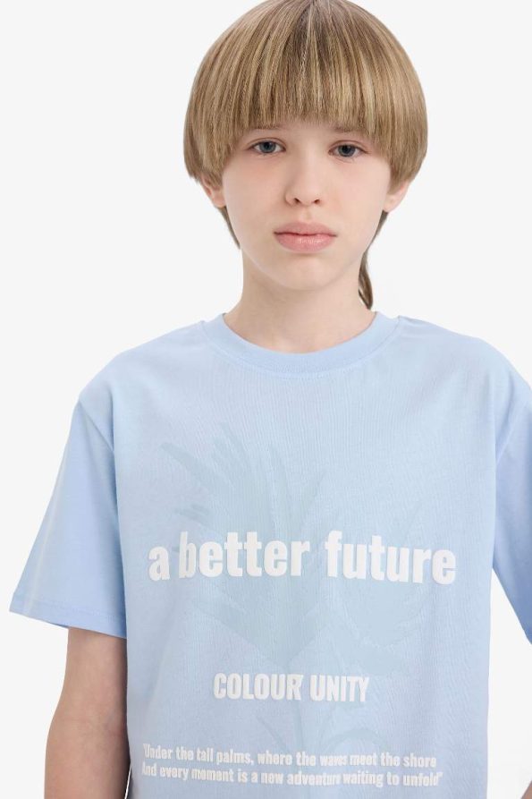 Boys' Printed Crew Neck Short Sleeve T-Shirt