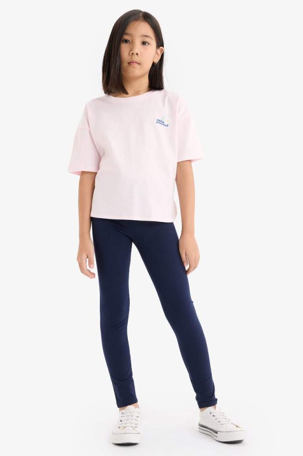 Girls' 2-Piece Printed Short Sleeve T-Shirt and Long Leggings Set