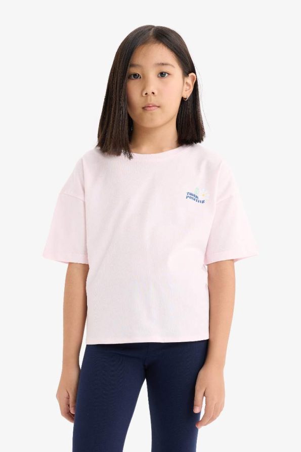 Girls' 2-Piece Printed Short Sleeve T-Shirt and Long Leggings Set
