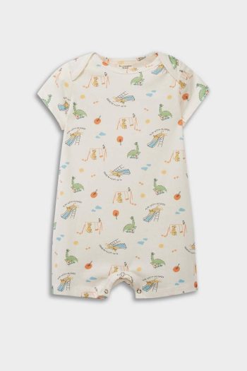 Baby Boy Newborn Printed Short Sleeve Romper Set
