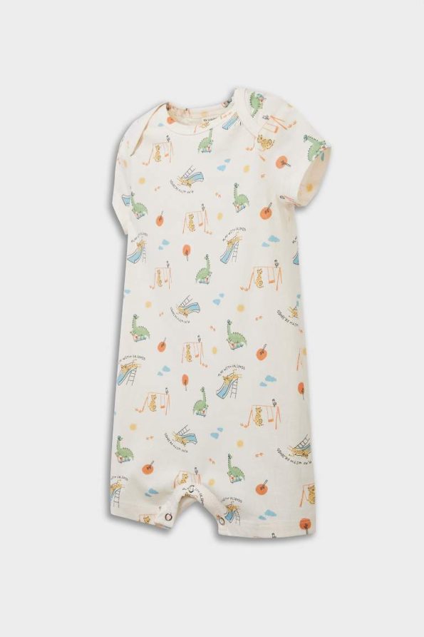 Baby Boy Newborn Printed Short Sleeve Romper Set