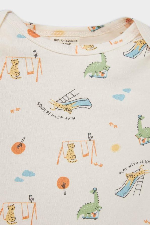Baby Boy Newborn Printed Short Sleeve Romper Set