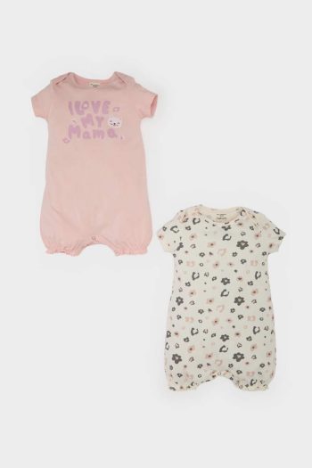 Girls' Newborn Cotton Short Sleeve Romper Set