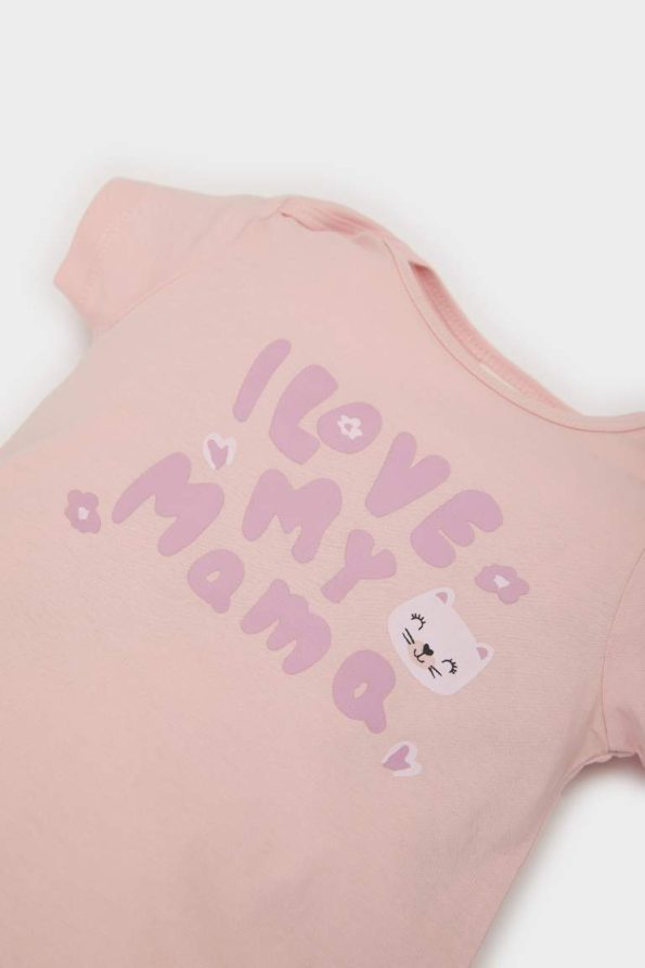 Girls' Newborn Cotton Short Sleeve Romper Set