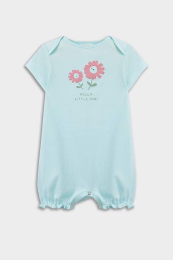 Baby Girl Newborn Floral Cotton Short Sleeve Romper Set