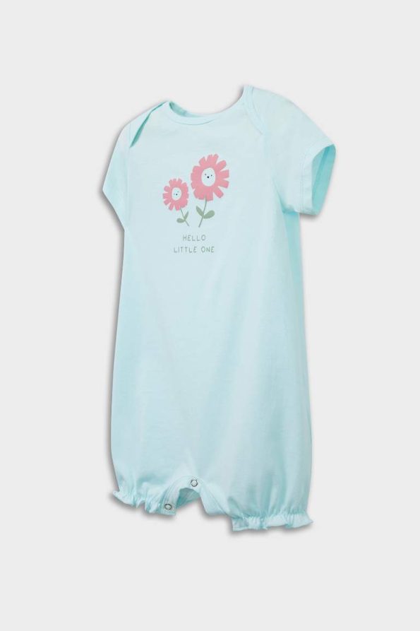 Baby Girl Newborn Floral Cotton Short Sleeve Romper Set