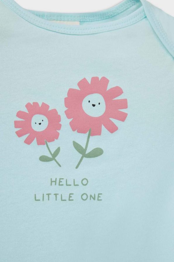 Baby Girl Newborn Floral Cotton Short Sleeve Romper Set
