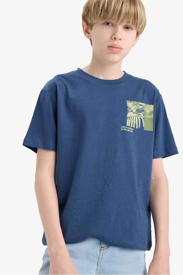 Boys' Printed Crew Neck Short Sleeve T-Shirt