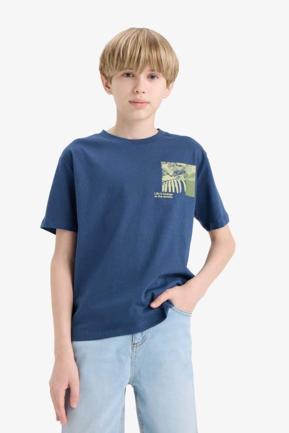 Boys' Printed Crew Neck Short Sleeve T-Shirt