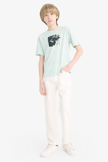Boys' Printed Short Sleeve Crew Neck T-Shirt