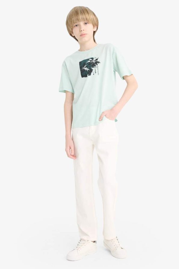 Boys' Printed Short Sleeve Crew Neck T-Shirt