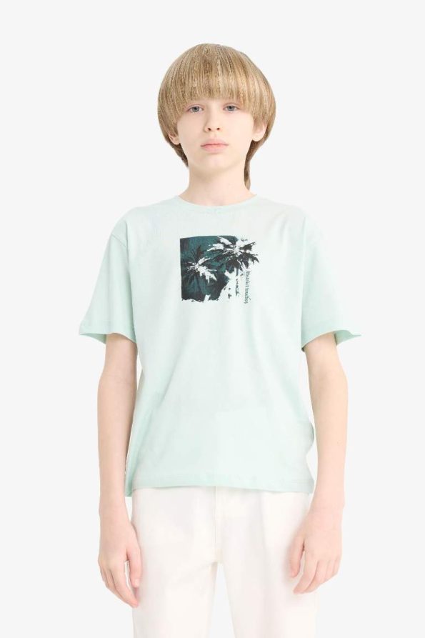 Boys' Printed Short Sleeve Crew Neck T-Shirt