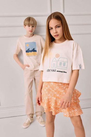 Girls' Boxy Fit Printed Short Sleeve T-Shirt