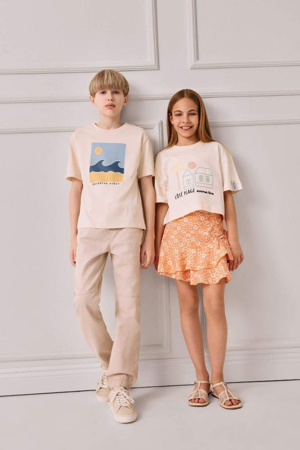 Girls' Boxy Fit Printed Short Sleeve T-Shirt