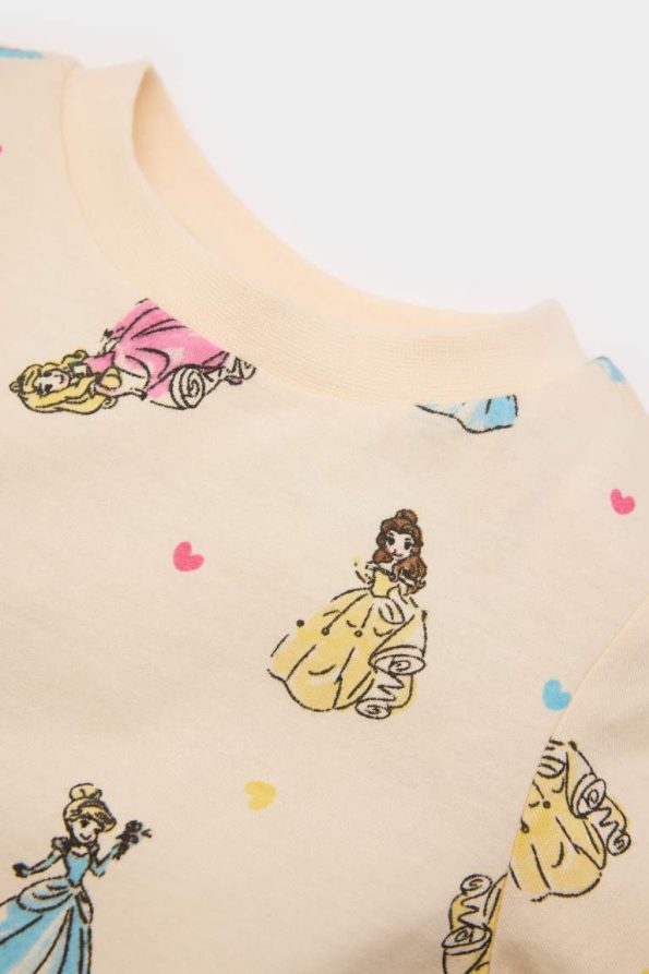 Girls' Disney Princess Long Sleeve Pajama Set with Elastic Waist