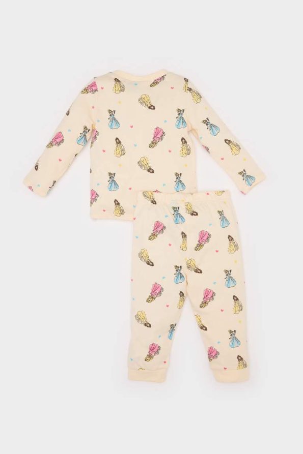 Girls' Disney Princess Long Sleeve Pajama Set with Elastic Waist