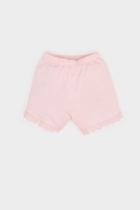 Girls' Baby Pajama Set Short Sleeve Cotton Top with Elastic Waist Shorts