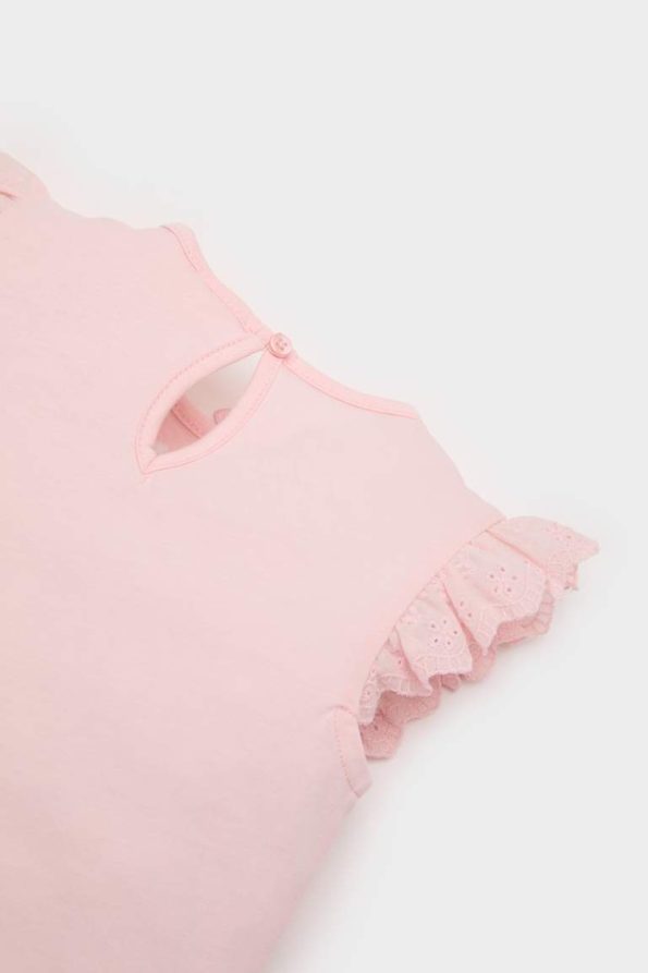 Girls' Baby Pajama Set Short Sleeve Cotton Top with Elastic Waist Shorts