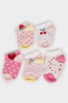 Non-Slip Sole 5-Pack Cotton Socks for Baby Girls