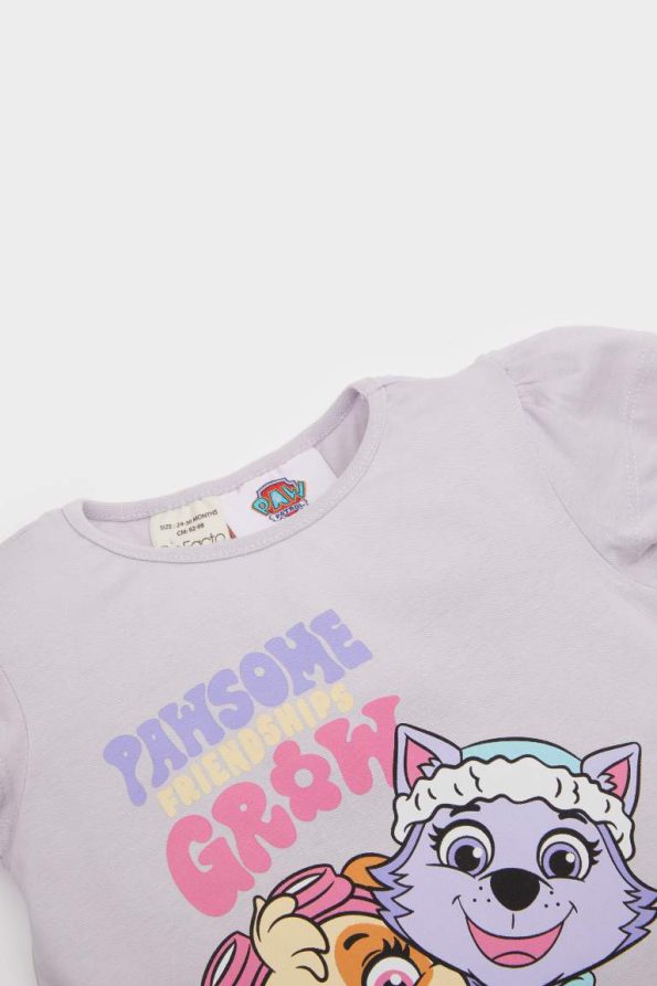 Girls' Paw Patrol Pajama Set with Short Sleeve Top and Elastic Waist Shorts