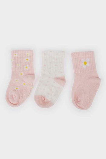 Non-Slip Sole Cotton Knee-High Socks for Baby Girls