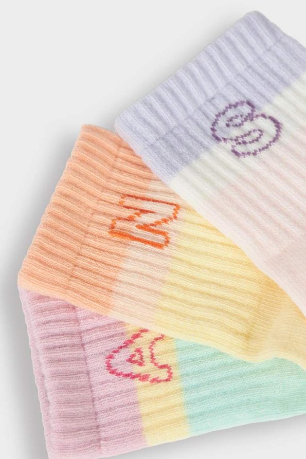 Non-Slip Sole 3-Pack Cotton Long Socks for Baby Girls
