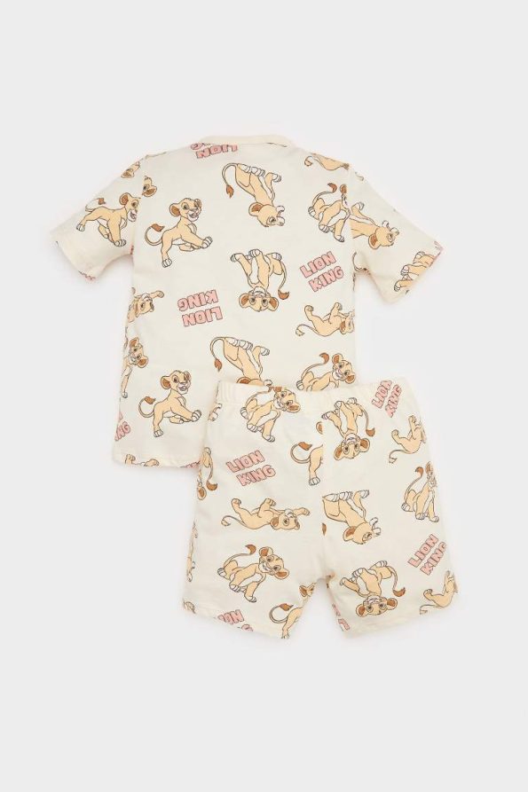 Boys' Disney Lion King Pajama Set Short Sleeve Cotton Top with Elastic Waist Shorts