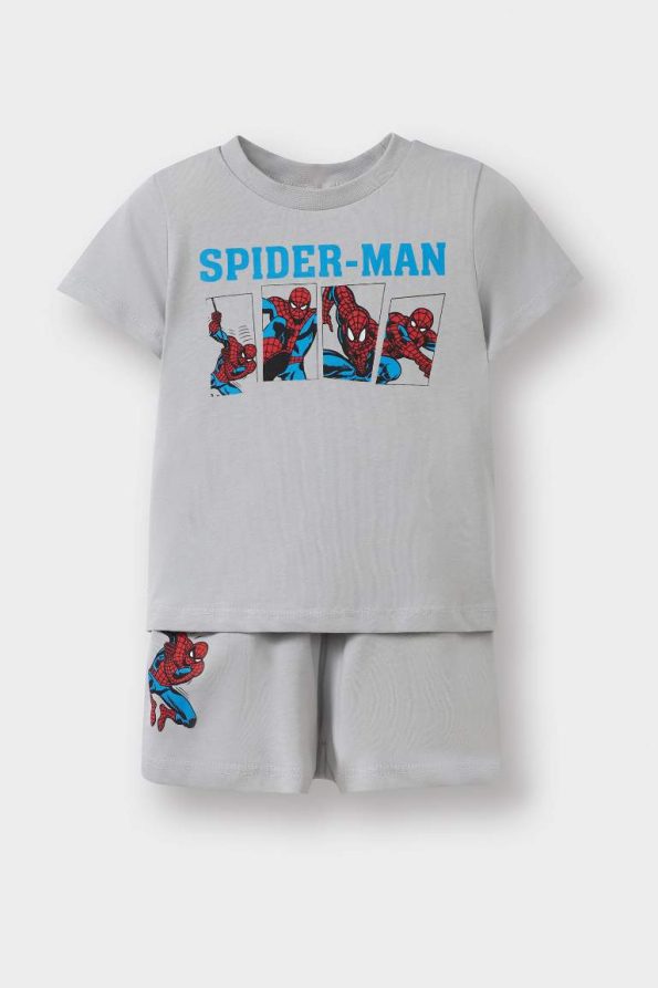 Boys' Marvel Comics Short Sleeve Pajama Set with Elastic Waist Shorts