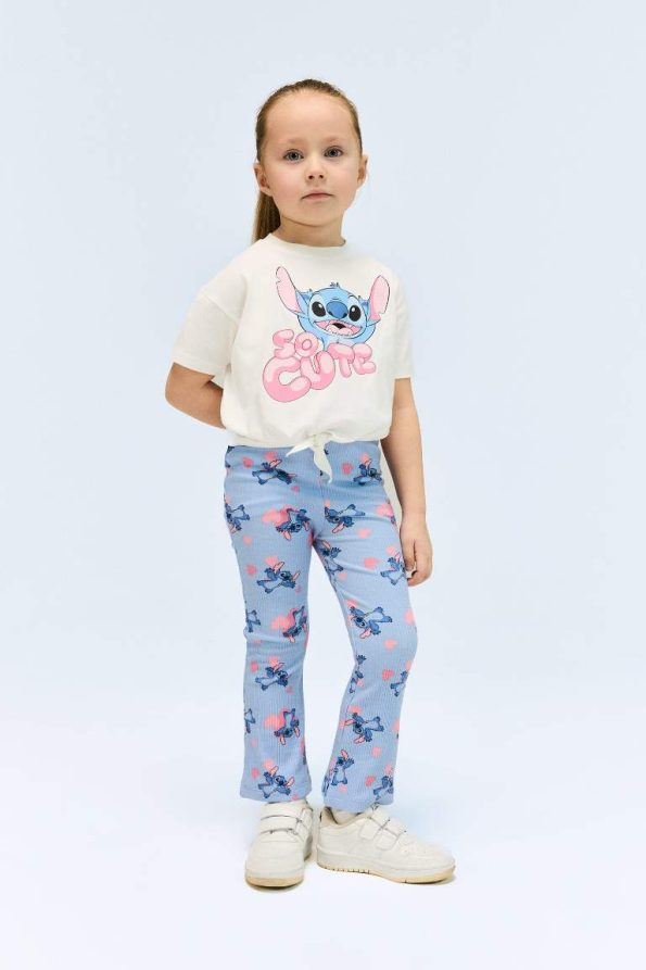 Girls' Baby Disney Lilo & Stitch 2-Piece Set with Short Sleeve T-Shirt and Flared Leggings