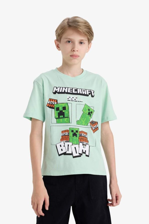 Boys' Minecraft Crew Neck Short Sleeve T-Shirt
