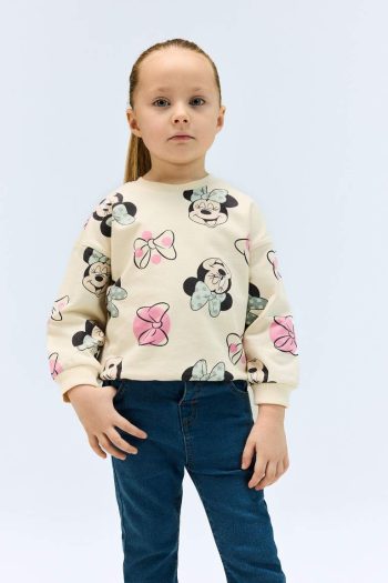 Girl's Baby Disney Mickey & Minnie Crew Neck Sweatshirt