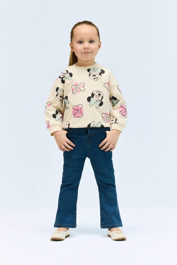 Girl's Baby Disney Mickey & Minnie Crew Neck Sweatshirt