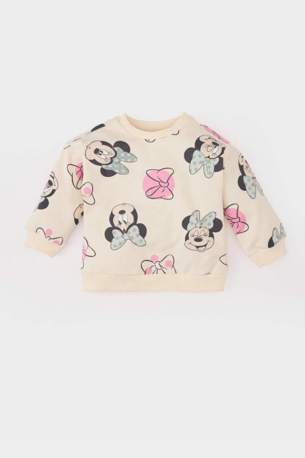 Girl's Baby Disney Mickey & Minnie Crew Neck Sweatshirt