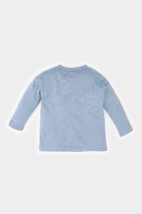 Boys' Animal Print Long Sleeve T-Shirt with Crew Neck