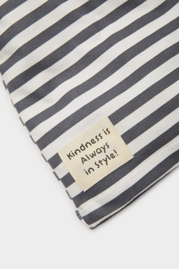 Boys' Striped Long Sleeve Polo Shirt with Tag Print