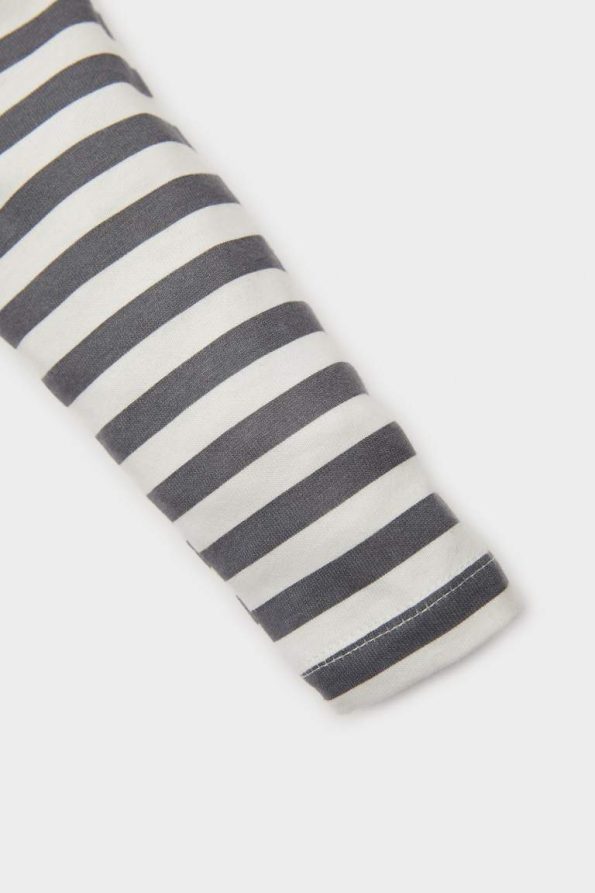 Boys' Striped Long Sleeve Polo Shirt with Tag Print