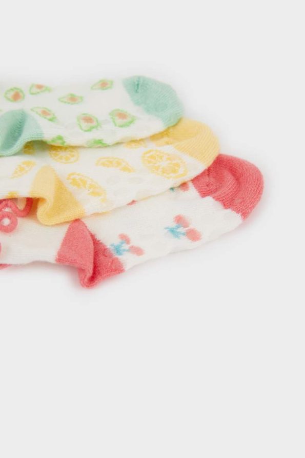 Ruffled Cotton Socks for Baby Girls - Set of 3