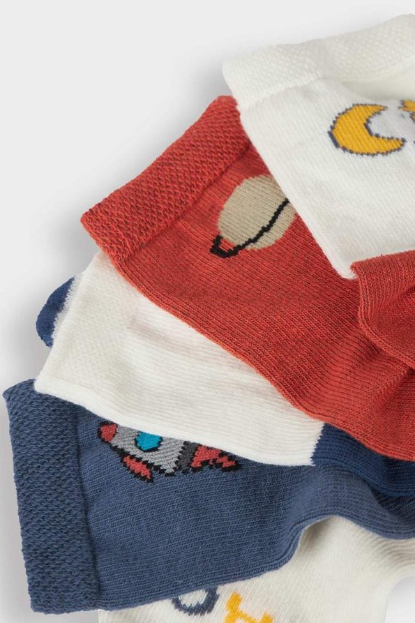Boys' Non-Slip Cotton Long Socks Set of 5
