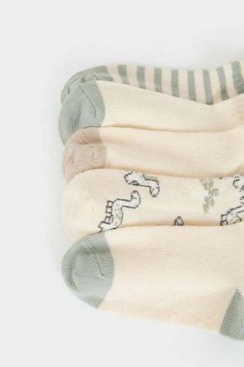 Boys' Non-Slip Sole Cotton Long Socks - Set of 5
